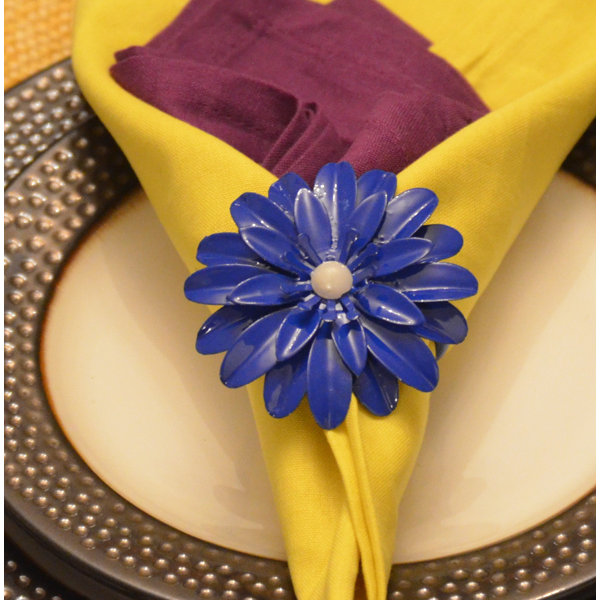 Classy R Us Flower Napkin Rings Set Of 8 (Blue Pearl) & Reviews Wayfair